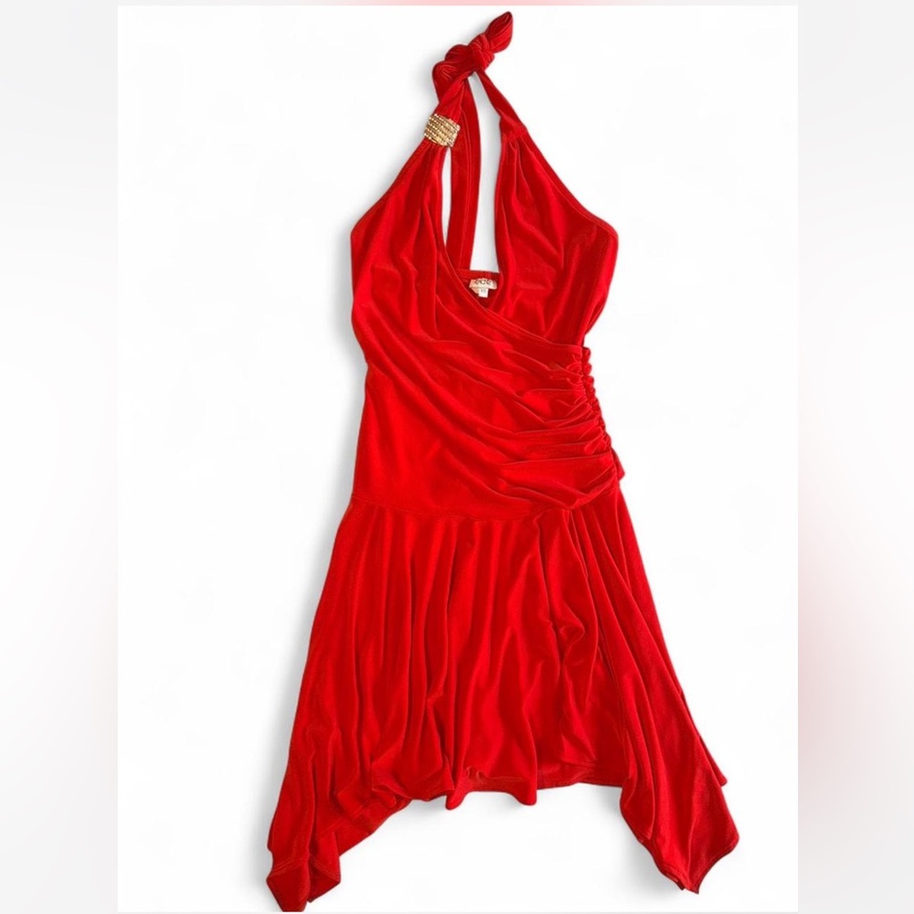 Y2K Cache Red Halter Dress
